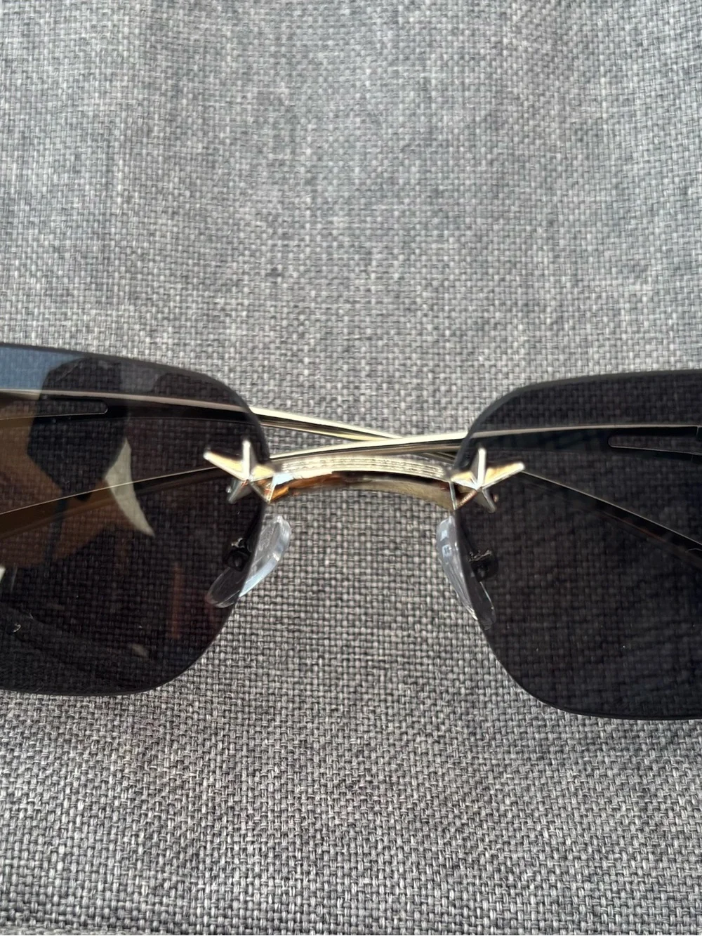 Women’s Black Lens Sunglasses with Gold Accents
